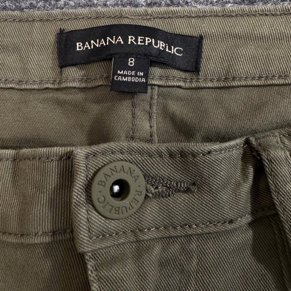 Banana Republic Utility Pants Olive Green Patch Pocket Gorpcore Stretch 8 - Picture 4 of 7